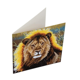 Craft Buddy- Card Kits-Diamond Painting Resting Lion- Multi Color