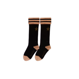 Lovestation22-Girls Starry socks -Black Gold Kaki
