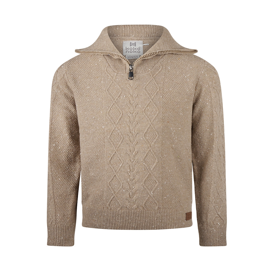Koko Noko-Jongens Sweater met kraag-Taupe