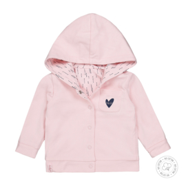 Dirkje-Baby Girls cardigan reversible Bio Cotton-Light Pink