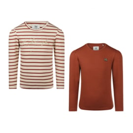 Koko Noko-Meisjes T-Shirt Ls-2 pack-Cognac