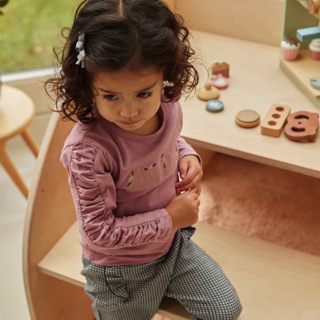 Dirkje-Meisjes T-shirt ls-Mauve