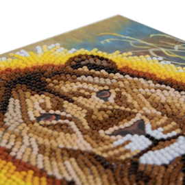 Craft Buddy- Card Kits-Diamond Painting Resting Lion- Multi Color