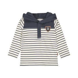 Dirkje-Jongens T-shirt ls met capuchon- Navy