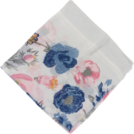 Sjaal multi bloemen glitter 90X180CM-Klijn-Blue