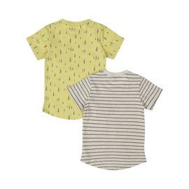 Dirkje-Jongens  2delig T-shirt Korte mouw- Licht geel