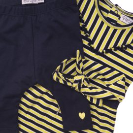 Dirkje-Meisjes babyset- 2 pce met haarband-Navy + geel