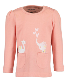 Blue Seven-Mini girls knitted shirt-Flamingo