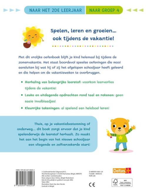 Deltas-Vakantie oefenpret - Leuke herhalingsoefeningen taal en rekenen-naar groep 4