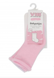 VIB-Meisjes  Baby sokken-2 paar-set- 3m(17/18) -Wit-roze