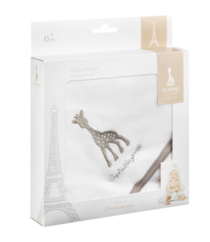 Sophie de giraf badcape in witte geschenkdoos-Wit