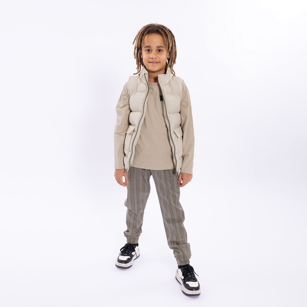No Way Monday-Jongens Bodywarmer-Licht grijs