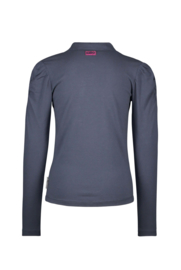 B.Nosy-Meisjes shirt with coll, embro on chest and puffed sleeves-Blauw