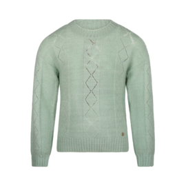 Koko Noko-Meisjes sweater verlaagde schouder-Licht aqua