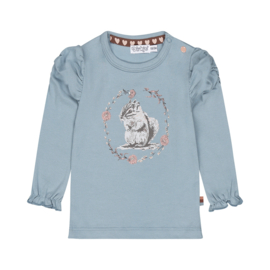 Dirkje-Meisjes T-shirt Ls-Midden blauw