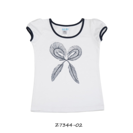 LoFff- Meisjes t-shirt Feather-Wit