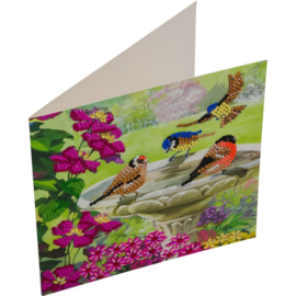 Craft Buddy- Card Kit-Diamond Painting Birds (partial)- Multi Color