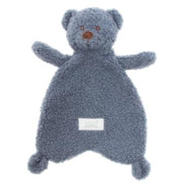 VIB-Knuffeldoekje met Berenhoofd Teddy-Dusty Blue