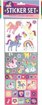 Stickerset - Eenhoorn- meerdere kleuren