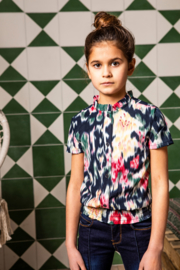 B.Nosy-Girls woven blouse with youth flower AOP-youth flower ao-Multi Color