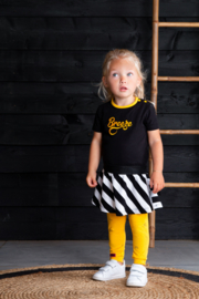 B.Nosy- Baby girls dress with stripe skirt part, plain top-Black