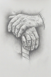 Grandpa's hands, potlood
