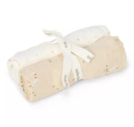 Little Dutch-Swaddle doeken 70x70 Little goose-Beige