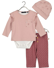 Blue Seven-NB Baby meisjes 3 delig set-Mauve