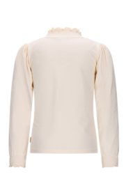 Moodstreet-Meisjes LAURE smock-neck top-Warm wit