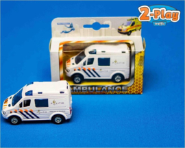 Kids Globe Die Cast pull back politie 8 cm-White