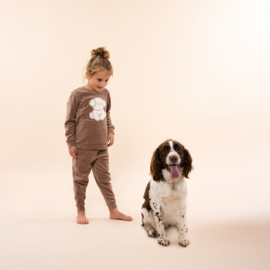 Charlie Choe- Meisjes velours set-Faded brown