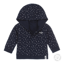 Dirkje-Baby Boys cardigan reversible Bio Cotton-Navy