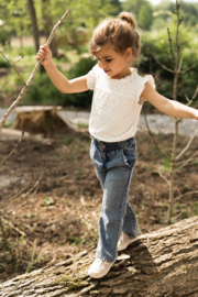 Koko Noko-Meisjes Jeansbroek-wide leg-Blue jeans