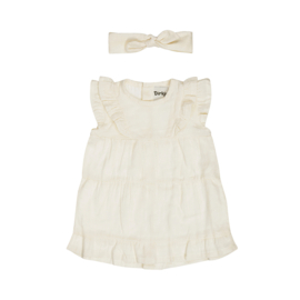 Dirkje-Meisjes Dress ss, Headband-Off White