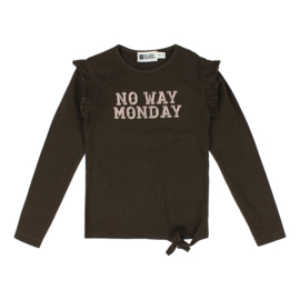 No Way Monday-Girls T-Shirt ls-Brown