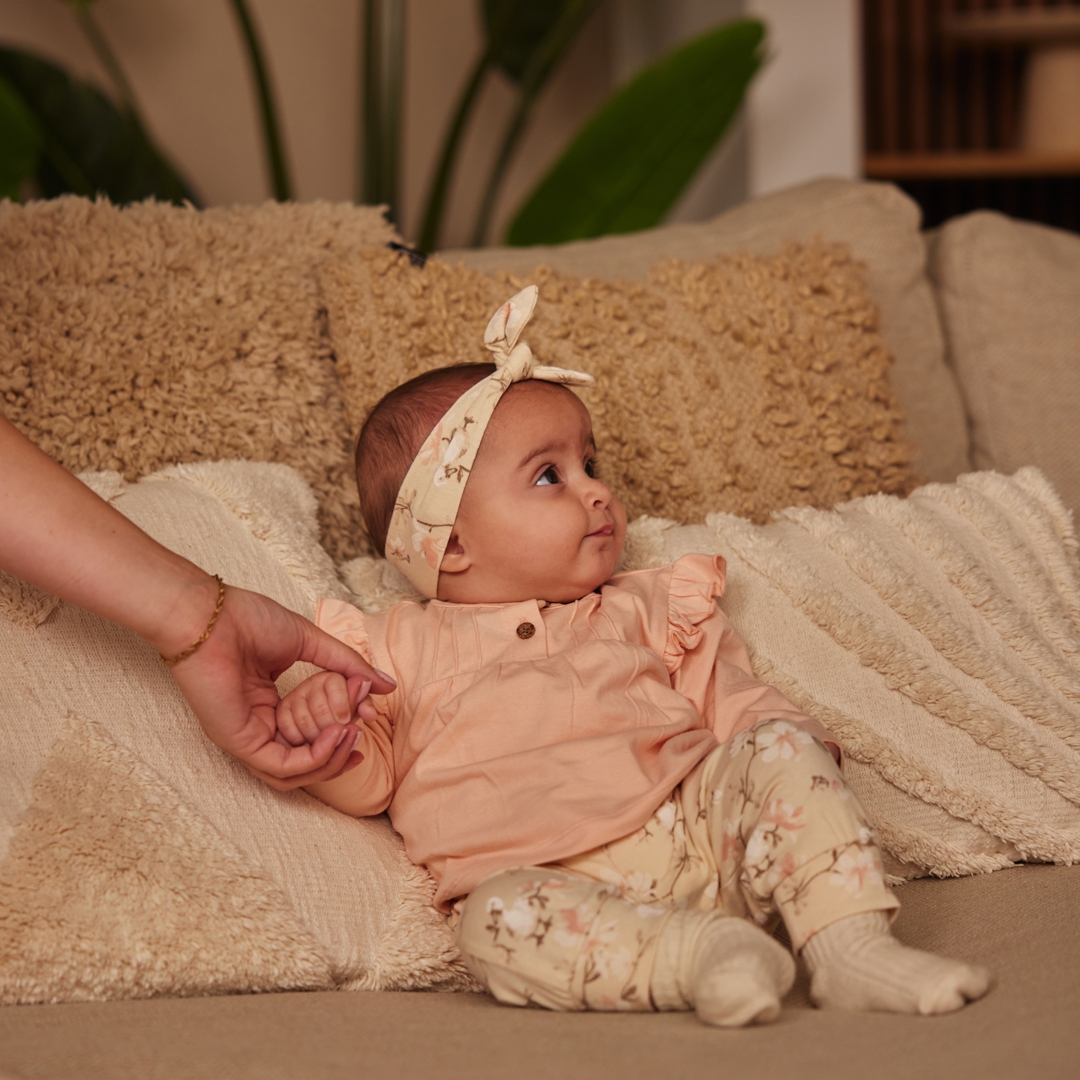 Dirkje-Meisjes 2 pce babypakje ls + hoofdband-Licht roze