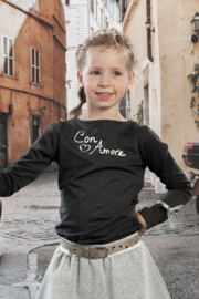 LoFff-Meisjes  Shirt Con Amore-  Donker grijs