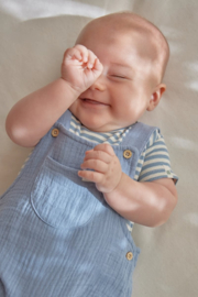 Little Dutch -Romper korte mouw blauw Stone Blue stripe