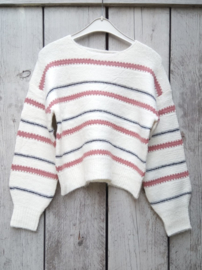 Blue Seven-Girls knitted pullover-Off white