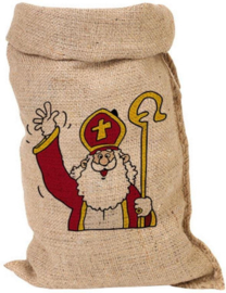 CW-Zak van Sinterklaas 50x80cm bedrukt-Brown