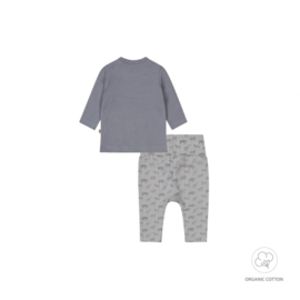 Dirkje-Jongens 2 pce babypakje ls-Faded blue
