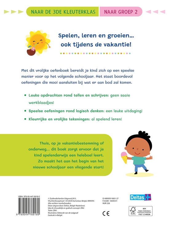 Deltas-Vakantie oefenpret - Leuke tel- en schrijfoefeningen-naar groep 2