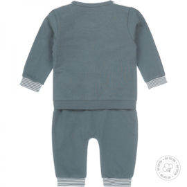 Dirkje-Jongens babypakje- 3 pce -Bio Cotton-Dusty Groen-blauw