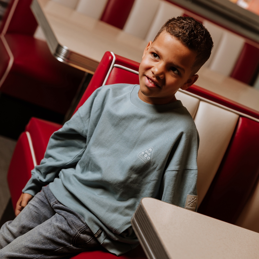 No Way Monday-Jongens Sweater losse pasvorm-Blauw