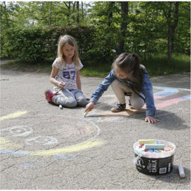 Johntoy-Outdoor Fun stoepktijt 50 stuks in emmer-Multi Color