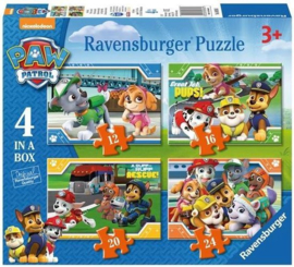 Ravensburger 4 Puzzels Paw Patrol 12 +16+20+24 stukjes-Multi Color