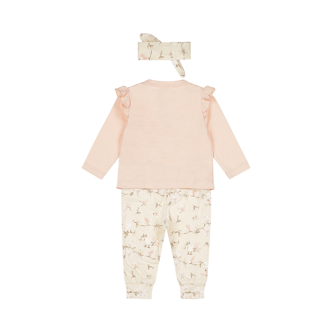 Dirkje-Meisjes 2 pce babypakje ls + hoofdband-Licht roze