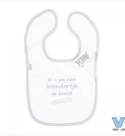 VIB-Unisex Slabbetje Er is een klein Wondertje op komst-White