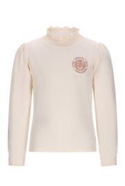 Moodstreet-Meisjes LAURE smock-neck top-Warm wit