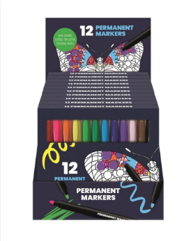 Interstat-Set a 12 permanent markers-multi colour